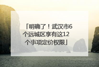 明确了！武汉市6个远城区享有这12个事项定价权限