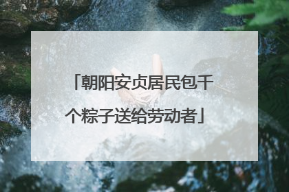 朝阳安贞居民包千个粽子送给劳动者