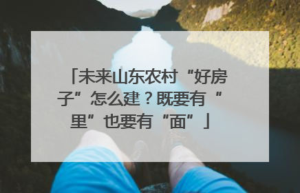 未来山东农村“好房子”怎么建？既要有“里”也要有“面”