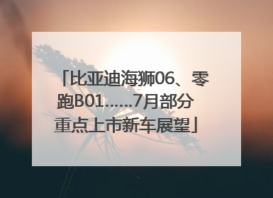 比亚迪海狮06、零跑B01……7月部分重点上市新车展望