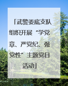 武警娄底支队组织开展“学党章、严党纪、强党性”主题党日活动