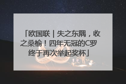 欧国联｜失之东隅，收之桑榆！四年无冠的C罗终于再次举起奖杯