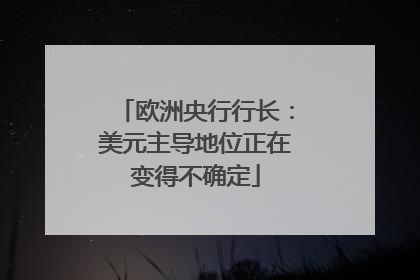 欧洲央行行长：美元主导地位正在变得不确定