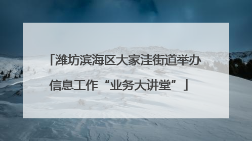 潍坊滨海区大家洼街道举办信息工作“业务大讲堂”