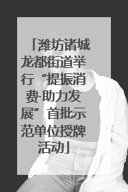 潍坊诸城龙都街道举行“提振消费·助力发展”首批示范单位授牌活动