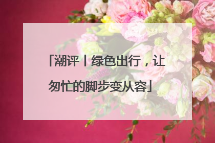 潮评丨绿色出行，让匆忙的脚步变从容