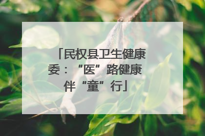 民权县卫生健康委：“医”路健康伴“童”行