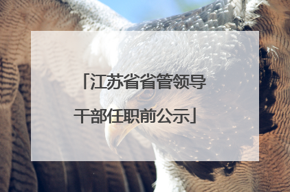 江苏省省管领导干部任职前公示