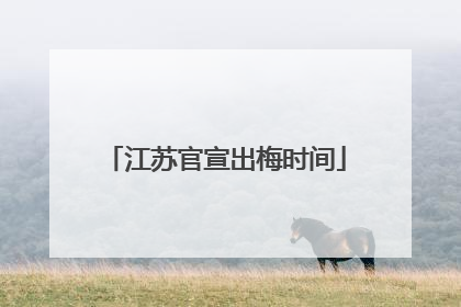 江苏官宣出梅时间