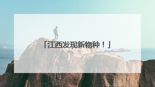 江西发现新物种！