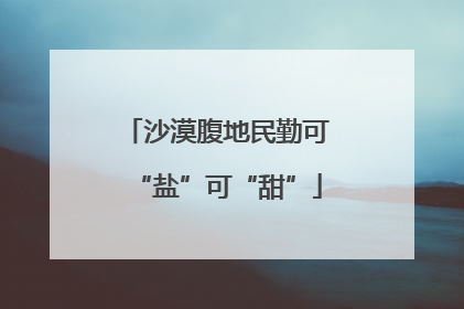 沙漠腹地民勤可“盐”可“甜”