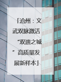 沧州：文武双脉激活“双遗之城”高质量发展新样本