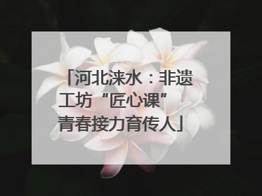 河北涞水：非遗工坊“匠心课” 青春接力育传人