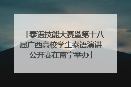泰语技能大赛暨第十八届广西高校学生泰语演讲公开赛在南宁举办