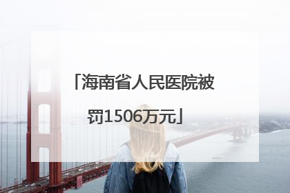 海南省人民医院被罚1506万元