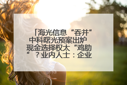 海光信息“吞并”中科曙光预案出炉 现金选择权太“鸡肋”？业内人士：企业不想大量现金流出