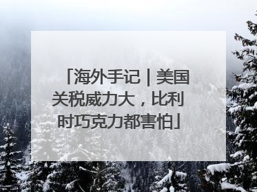 海外手记｜美国关税威力大，比利时巧克力都害怕