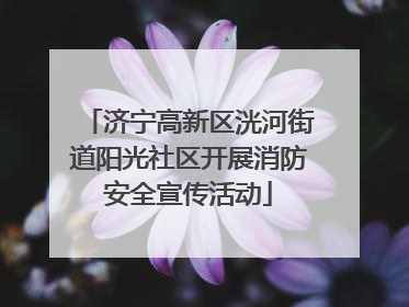 济宁高新区洸河街道阳光社区开展消防安全宣传活动