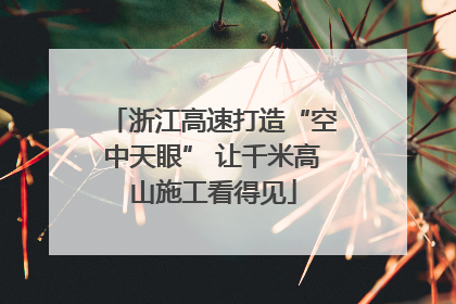 浙江高速打造“空中天眼” 让千米高山施工看得见