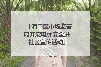 浦口区市场监管局开展电梯安全进社区宣传活动