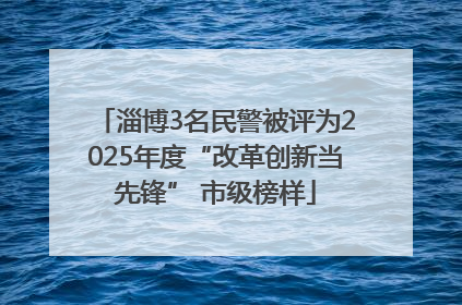 淄博3名民警被评为2025年度“改革创新当先锋” 市级榜样