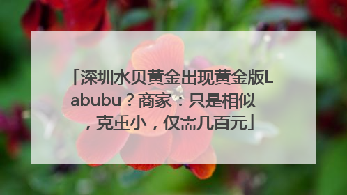 深圳水贝黄金出现黄金版Labubu？商家：只是相似，克重小，仅需几百元