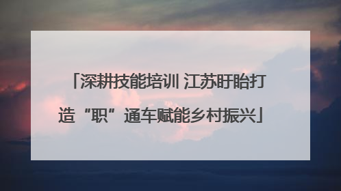 深耕技能培训 江苏盱眙打造“职”通车赋能乡村振兴