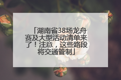 湖南省38场龙舟赛及大型活动清单来了！注意，这些路段将交通管制