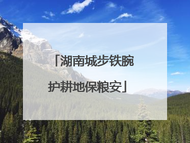 湖南城步铁腕护耕地保粮安
