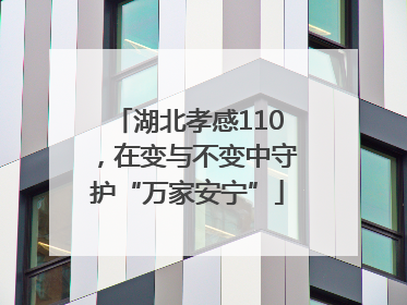 湖北孝感110，在变与不变中守护“万家安宁”