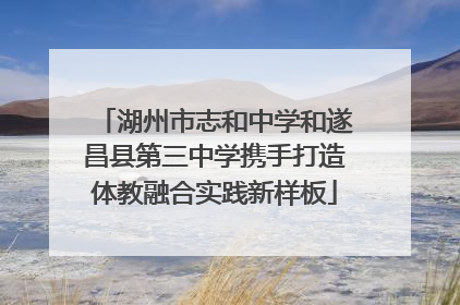 湖州市志和中学和遂昌县第三中学携手打造体教融合实践新样板