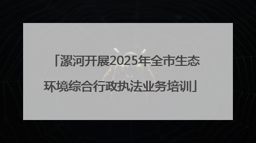 漯河开展2025年全市生态环境综合行政执法业务培训
