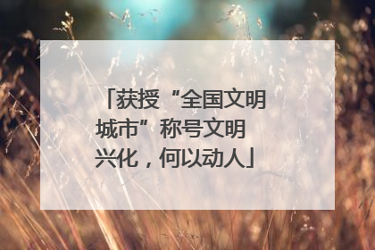 获授“全国文明城市”称号文明 兴化，何以动人