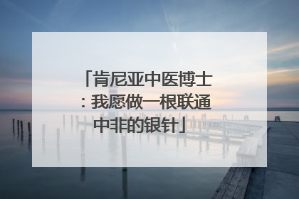 肯尼亚中医博士：我愿做一根联通中非的银针