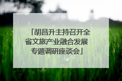 胡昌升主持召开全省文旅产业融合发展专题调研座谈会