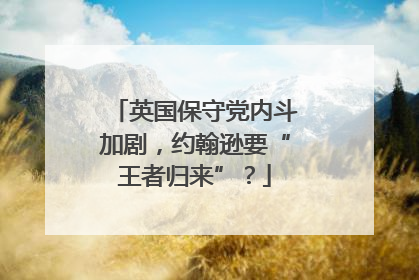英国保守党内斗加剧，约翰逊要“王者归来”？