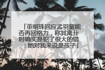董明珠回应孟羽童能否再回格力，称其离开时确实是犯了很大的错：她对我来说是孩子
