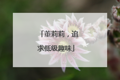 董莉莉，追求低级趣味