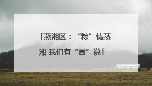 蒸湘区：“粽”情蒸湘 我们有“画”说