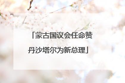 蒙古国议会任命赞丹沙塔尔为新总理