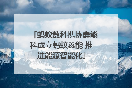 蚂蚁数科携协鑫能科成立蚂蚁鑫能 推进能源智能化