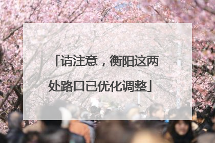 请注意，衡阳这两处路口已优化调整