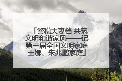 警税夫妻档 共筑文明和谐家风——记第三届全国文明家庭王娜、朱兆鹏家庭