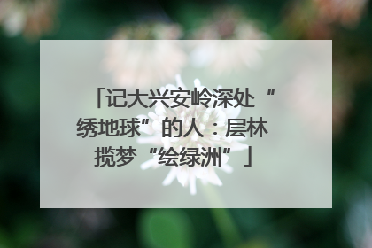 记大兴安岭深处“绣地球”的人：层林揽梦“绘绿洲”