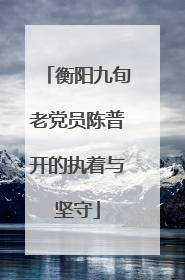 衡阳九旬老党员陈普开的执着与坚守
