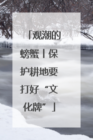 观潮的螃蟹丨保护耕地要打好“文化牌”