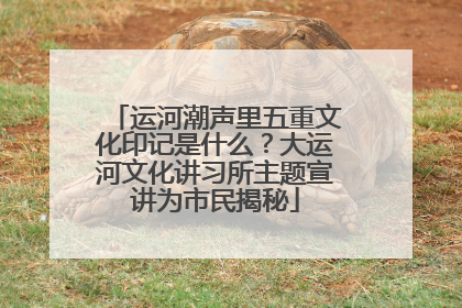 运河潮声里五重文化印记是什么？大运河文化讲习所主题宣讲为市民揭秘
