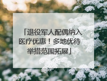 退役军人配偶纳入医疗优惠！多地优待举措范围拓展