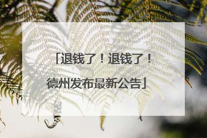 退钱了！退钱了！德州发布最新公告