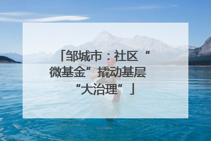 邹城市：社区“微基金”撬动基层“大治理”